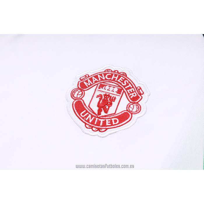 Chandal del Manchester United Manga Corta 2023-2024 Blanco y Negro - Pantalon Corto
